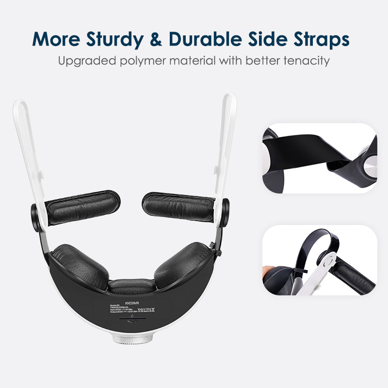 KKCOBVR Justerbar hovedstrop Forbedret støtte Comfort Touch Indbygget batteripakke Hovedstrop til Oculus Quest 2 VR-tilbehør KKCOBVR Justerbar hovedstrop Forbedret støtte Comfort Touch Indbygget batteripakke Hovedstrop til Oculus Quest 2 VR-tilbehør